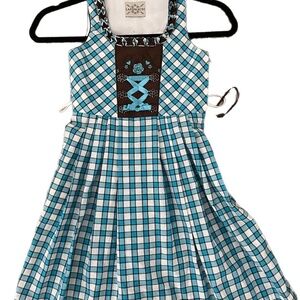 Landhaus European Gingham Heidi  Embroidery Ruffles Pleats lace bodice Tea Party